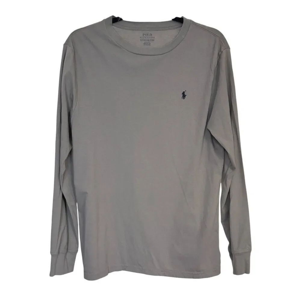 Polo Ralph Lauren Shirt Boys XL (18-20) Gray Long Sleeve Cotton Crew Neck Tee